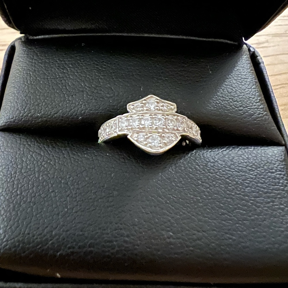 Harley Davidson Stirling Silver Ring. Rarely worn with original box